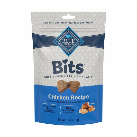 BLUE Bits Training Treats Chicken Flavor Soft Treats for Dogs, Whole Grain, 11 Oz. Bag