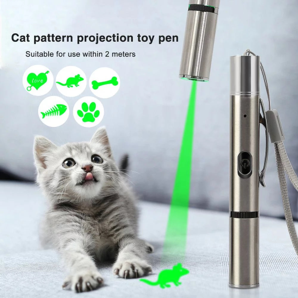 Cat Dog Toys for Indoor Interactive Playing, Cat Flashlight LED Projection,Usb Rechargeable Pet Kitten Toys