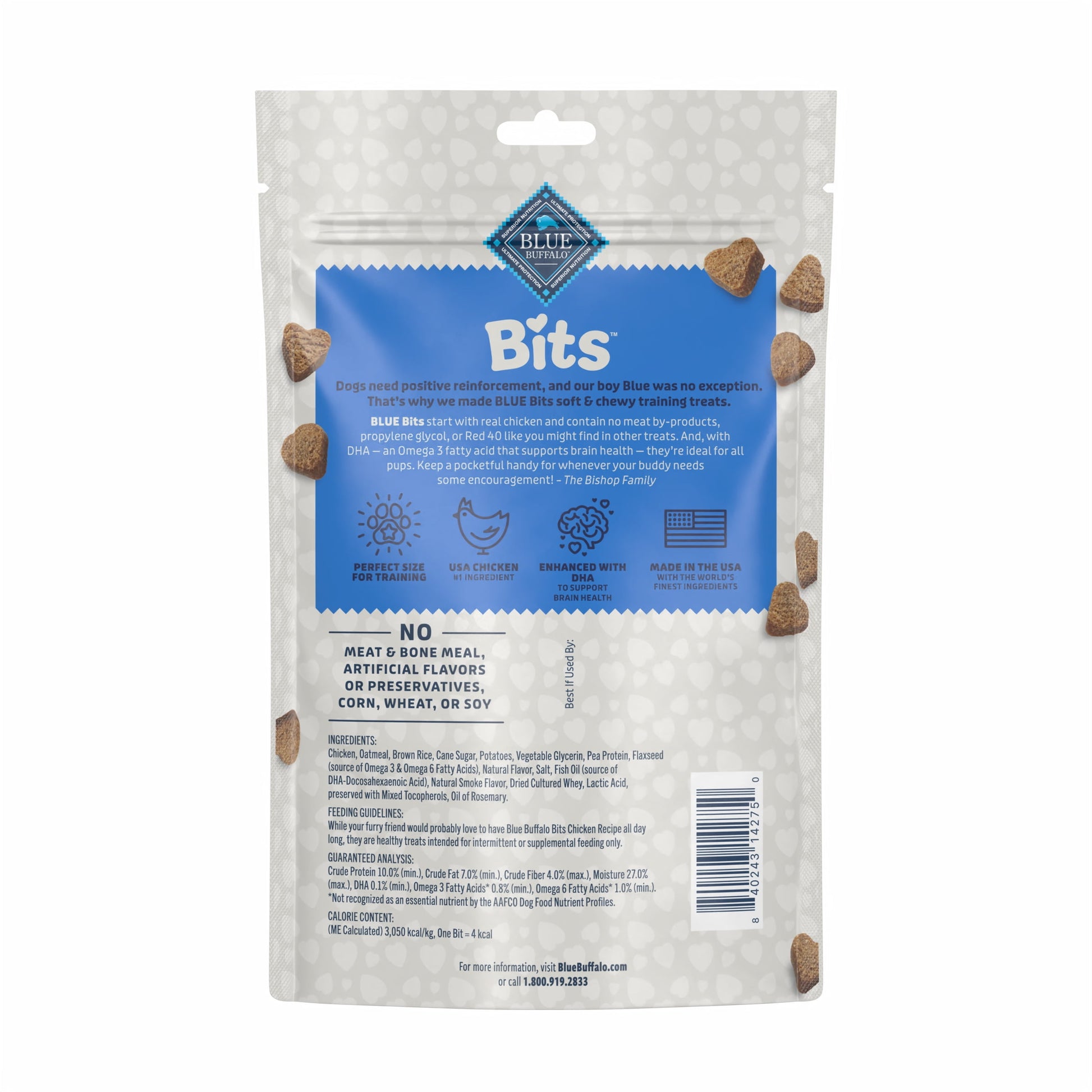 BLUE Bits Training Treats Chicken Flavor Soft Treats for Dogs, Whole Grain, 11 Oz. Bag